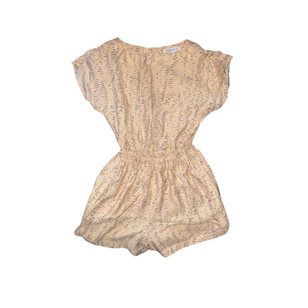 BCBGeneration Ruched Waist Romper Jumper Shorts SZ S One Piece Y2K Girlie